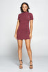 Between Us Buttoned Ribbed Mini- Burgundy
