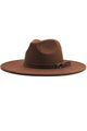 Wide Brim Classic Fedora Hat -Carmel Brown