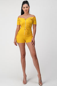 Pleasure In the Details Romper - Yellow - Classic Chic Couture™