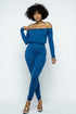 Moxie Blue Off Shoulder Jumpsuit