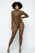 Mesh Leopard Bodysuit Set