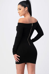 Best First Double Button Dress -Black - Classic Chic Couture™