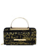 Black and Gold Graffiti Vegan Leather Wallet Clutch