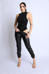 Sleeveless Mock Neck Body Suit - Black