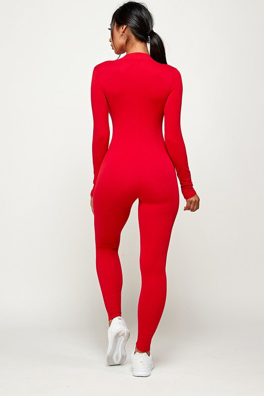 Naked Wardrobe Seamless Jumpsuit - Red – Classic Chic Couture™