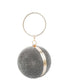 Disco Ball Rhinestone and Black Sphere-Shaped Clutch