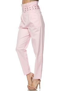 Jolie High Waist Paperbag Pants - Blush - Classic Chic Couture™