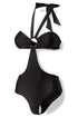 Black Cut Out Halter Swimsuit